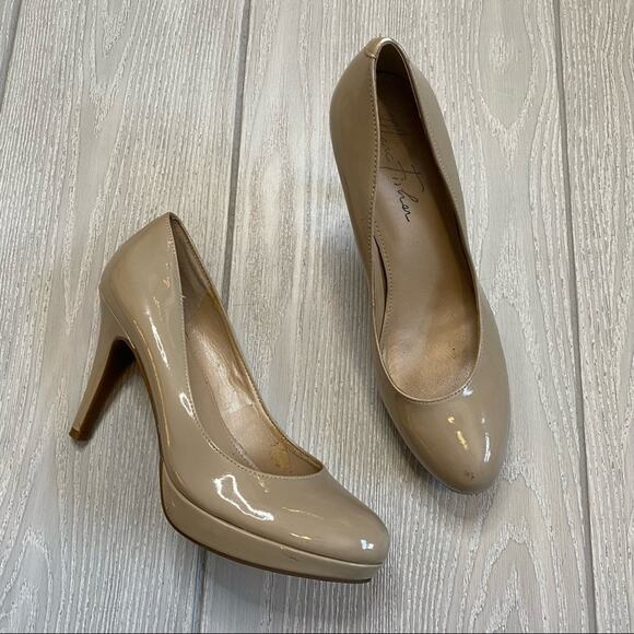 Marc Fisher Women's Nude Tan Patent Pumps High Heels Size 7 - Picture 1 of 12